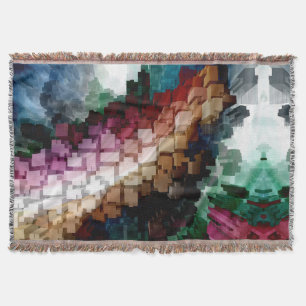 Cube Centric Dark Wind Throw Blanket