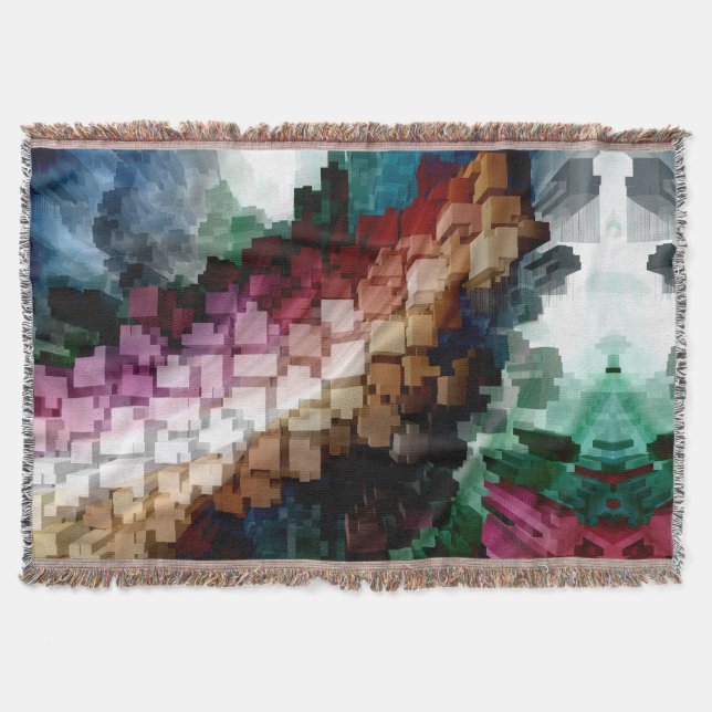 Cube Centric Dark Wind Throw Blanket (Front)