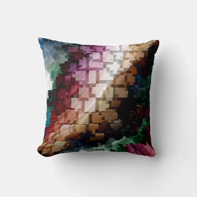 Cube Centric Dark Wind Throw Pillow (Front)