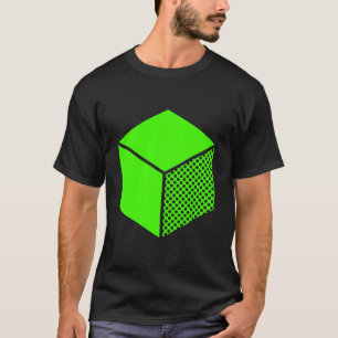 Cube - Chartreuse Green on Dark T-Shirt