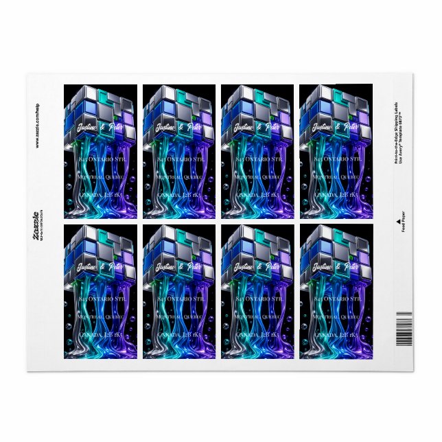 Cube de puzzle chromé futuriste  (Feuille entière)