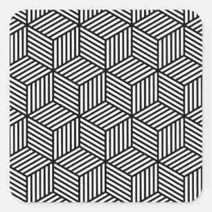 Cube Lines Square Sticker