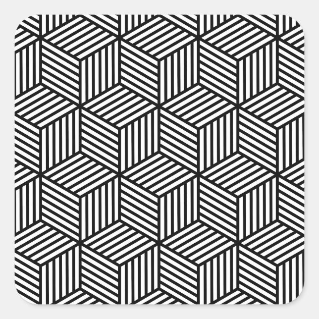 Cube Lines Square Sticker (Front)