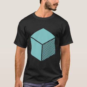 Cube - Lt Blue Green on Dark T-Shirt