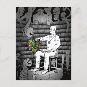 Cube Magic with Monsters Postcard