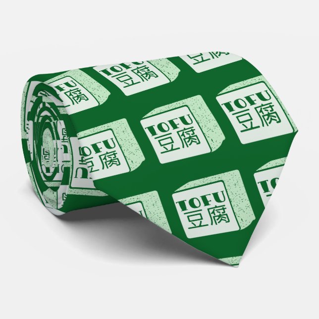 Cube of tofu Japanese writing Tie (Rolled)