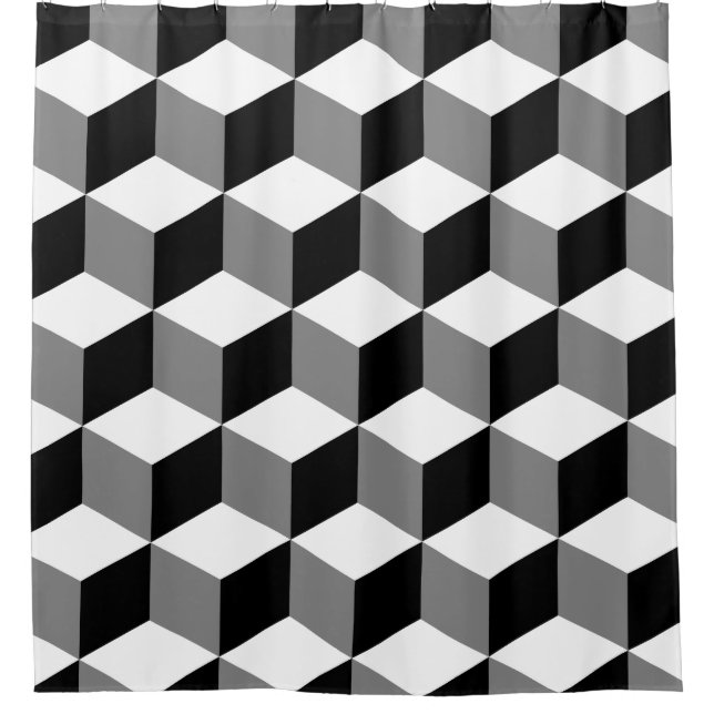 Cube Pattern Black White & Grey (Front)