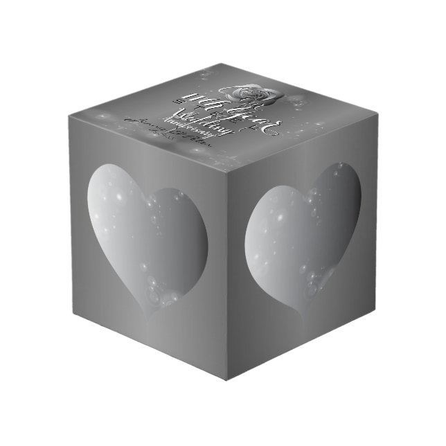 Cube Photo 11e anniversaire de Mariage acier couleurs cadres  (Angle devant)