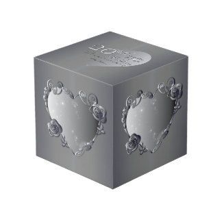 Cube Photo 20e Rose Platine Cadres cardiaques 4 Photos
