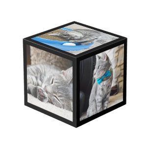Cube Photo Accessoire de bureau personnalisé Carré Photo Bl