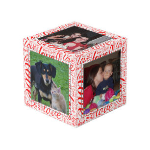 Cube Photo Aimer l'art Word personnalisé   Valentine Classiqu