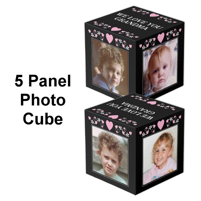 Cube Photo Ajouter 4 images que nous vous aimons grand-mère r (Créateur téléchargé)