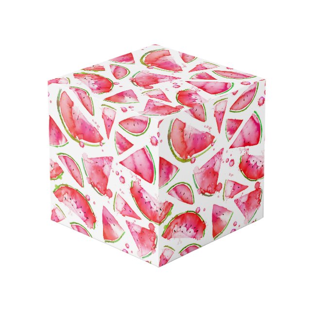Cube Photo Aquarelle pastèque 1 (Angle devant)