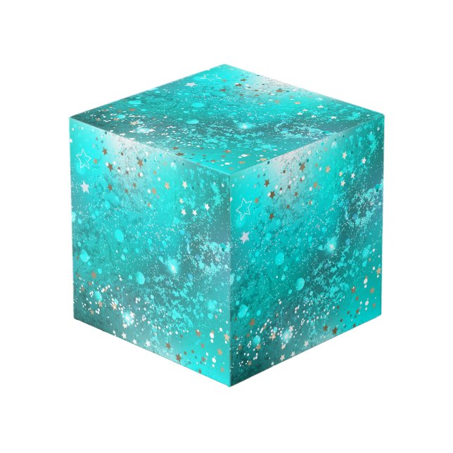 Cube Photo Arrière - plan à huile Turquoise de la menthe (Angle devant)