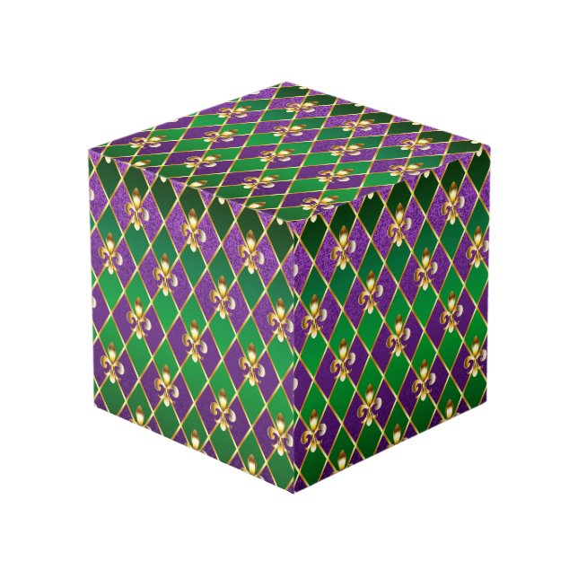 Cube Photo Arrière - plan de bijoux Mardi Gras (Angle devant)