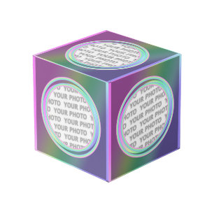 Cube Photo Arrondi en Carré Contour du cadre 03 + votre photo