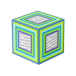 Cube Photo Bandes dans le cadre Carré 5 + votre photo