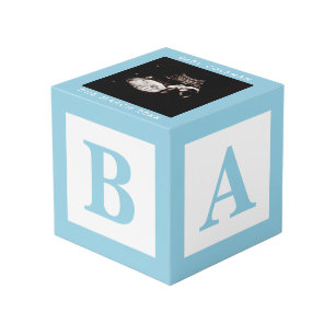 Cube Photo Bébé bleu Blocage Sonogramme Grossesse Garde photo