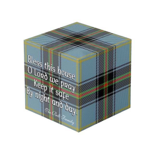Cube Photo Bénédiction de Chambre de tartan de Bell de clan (Angle devant)