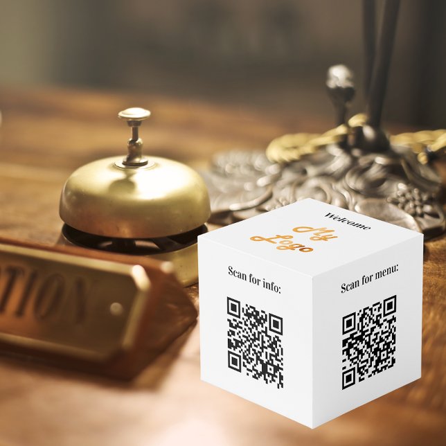 Cube Photo Bienvenue logo de l'entreprise QR codes info table (Créateur téléchargé)