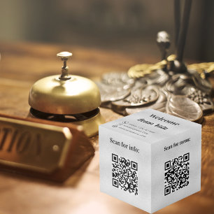 Cube Photo Bienvenue QR code info hôtel restaurant table arge
