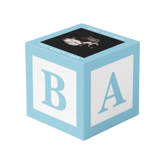 Cube Photo Bleu Bébé Bloc Sonogramme Garde de grossesse Photo