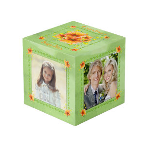 Cube Photo Boîte orange délicieuse de Brag de grand-maman d