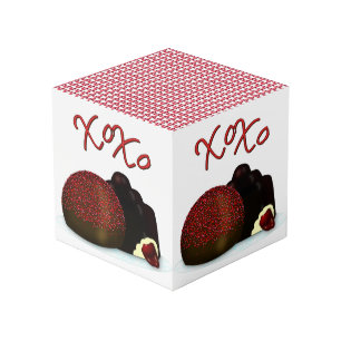 Cube Photo Bonbon Valentin XOXO et chocolat noir
