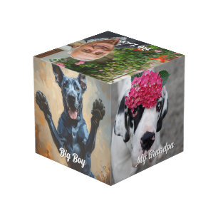 Cube Photo Cadeau d'art photo de chien pour votre bureau