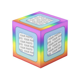 Cube Photo Carré en Carré Cadre coloré III + votre photo