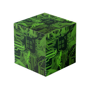Cube Photo Carte cool de circuit informatique verte