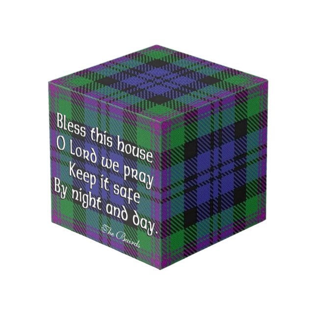 Cube Photo Clan Baird Maison Tartan Bénédiction (Angle devant)