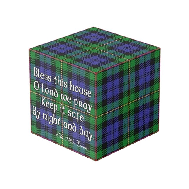 Cube Photo Clan MacEwen Tartan House Bénédiction (Angle devant)