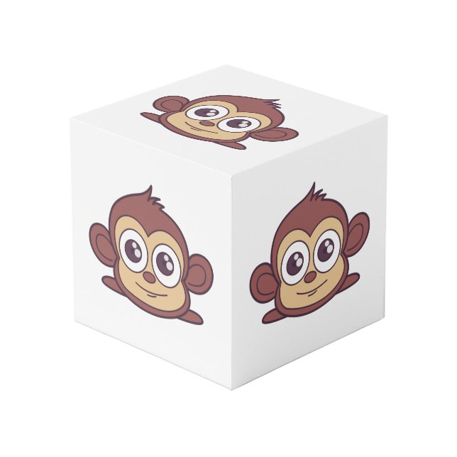 Cube Photo Clipart de singe mignon (Angle devant)