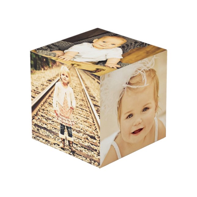 Cube Photo Côtés faits sur commande de photo de famille de (Angle devant)