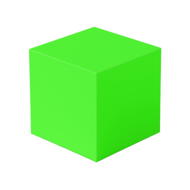 Cube Photo Couleur solide verte néon | Classique (Angle devant)
