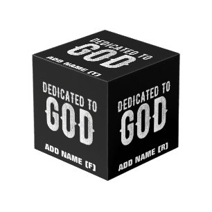 CUBE PHOTO DÉDIÉ À DIEU COOL PERSONNALISABLE TEXTE BLANC