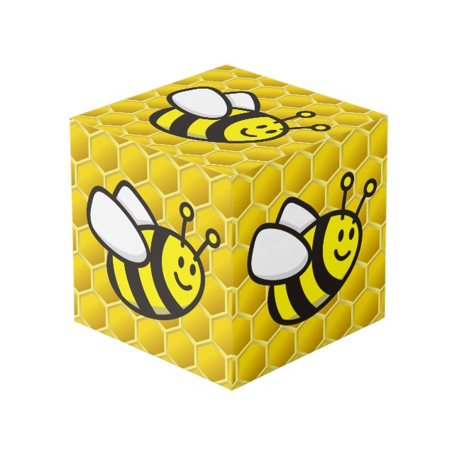 Cube Photo Dessin sur les abeilles (Angle devant)