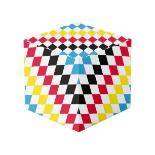 Cube Photo Drapeau bavarois diamant noir rouge jaune bleu mot