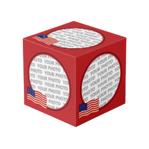 Cube Photo Drapeau des États-Unis d'Amérique - grungy
