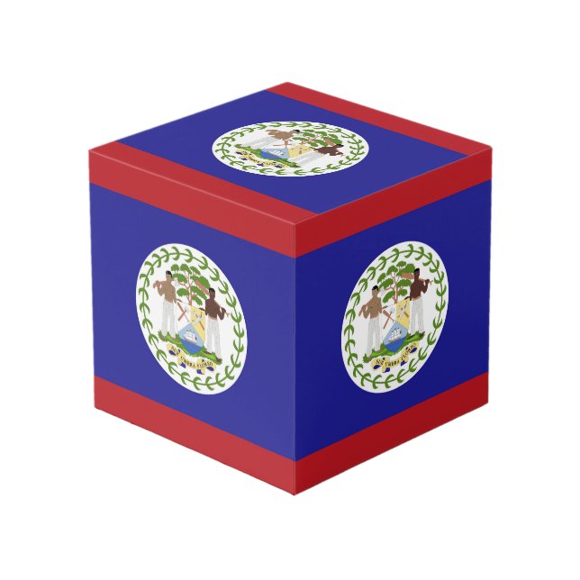 Cube Photo Drapeau du Belize (Angle devant)
