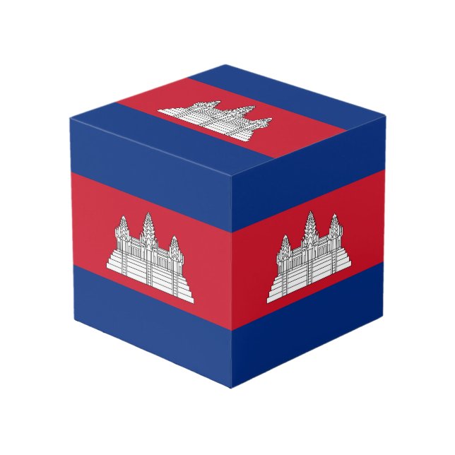Cube Photo drapeau du Cambodge (Angle devant)