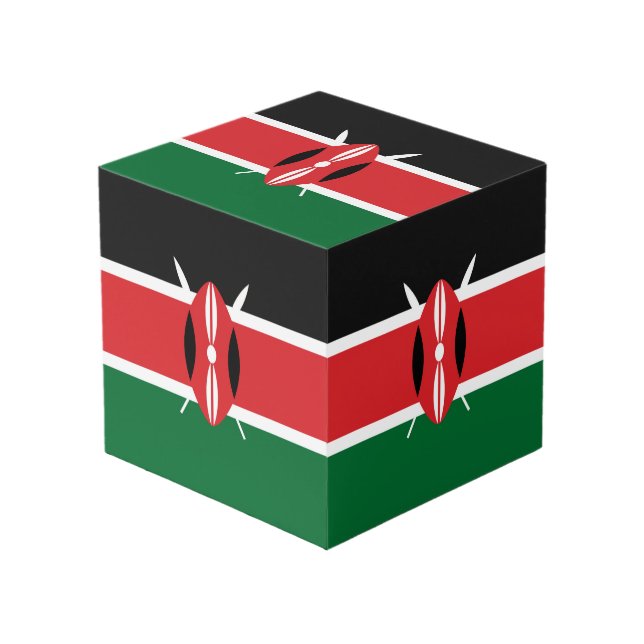 Cube Photo Drapeau du Kenya (Angle devant)