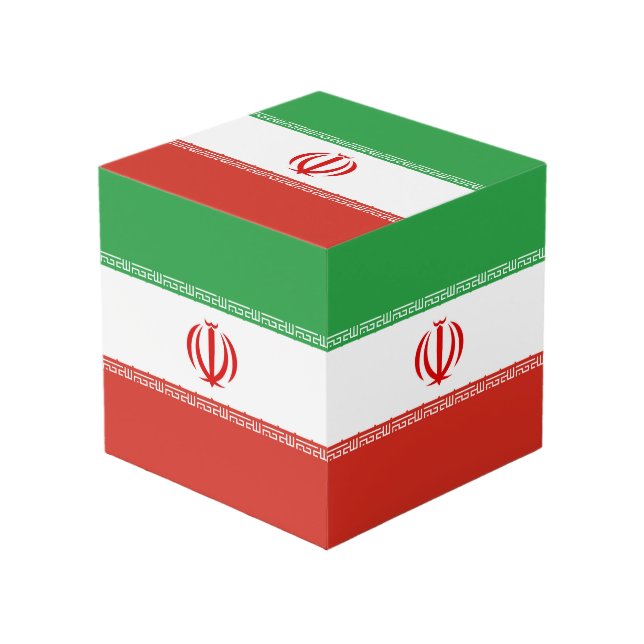 Cube Photo Drapeau iranien (Angle devant)