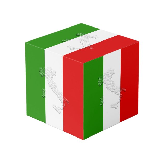 Cube Photo Drapeau italien (Angle devant)