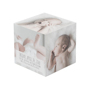 Cube Photo Élégant bébé Personnalisé Nom de famille Phot