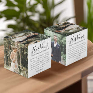 Cube Photo Élégant son et ses Mariage Vows photo Keepsaké