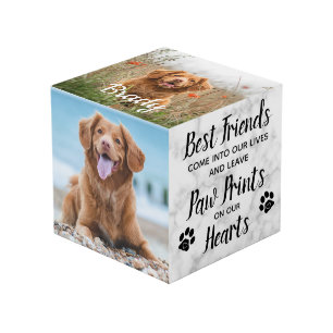 Cube Photo Empreintes de pattes sur nos coeurs Pet Memorial P