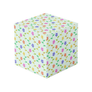 Cube Photo Fleurs colorées, Motif Floral, Verdure, Boho