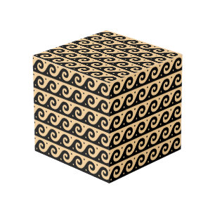 Cube Photo Fret grec, Motif d'onde méditerranéen, Brown